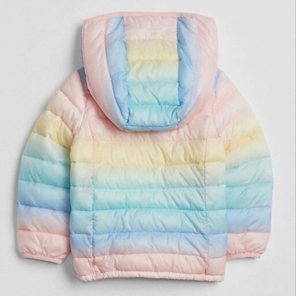 gap rainbow puffer jacket